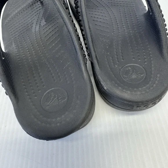 Crocs Sloane Embellished Beaded Sandal Women Black Thong Slide Slip On Size 8 - Picture 5 of 7